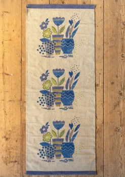 Bedruckter Läufer „Flower pots“ aus Bio-Baumwolle