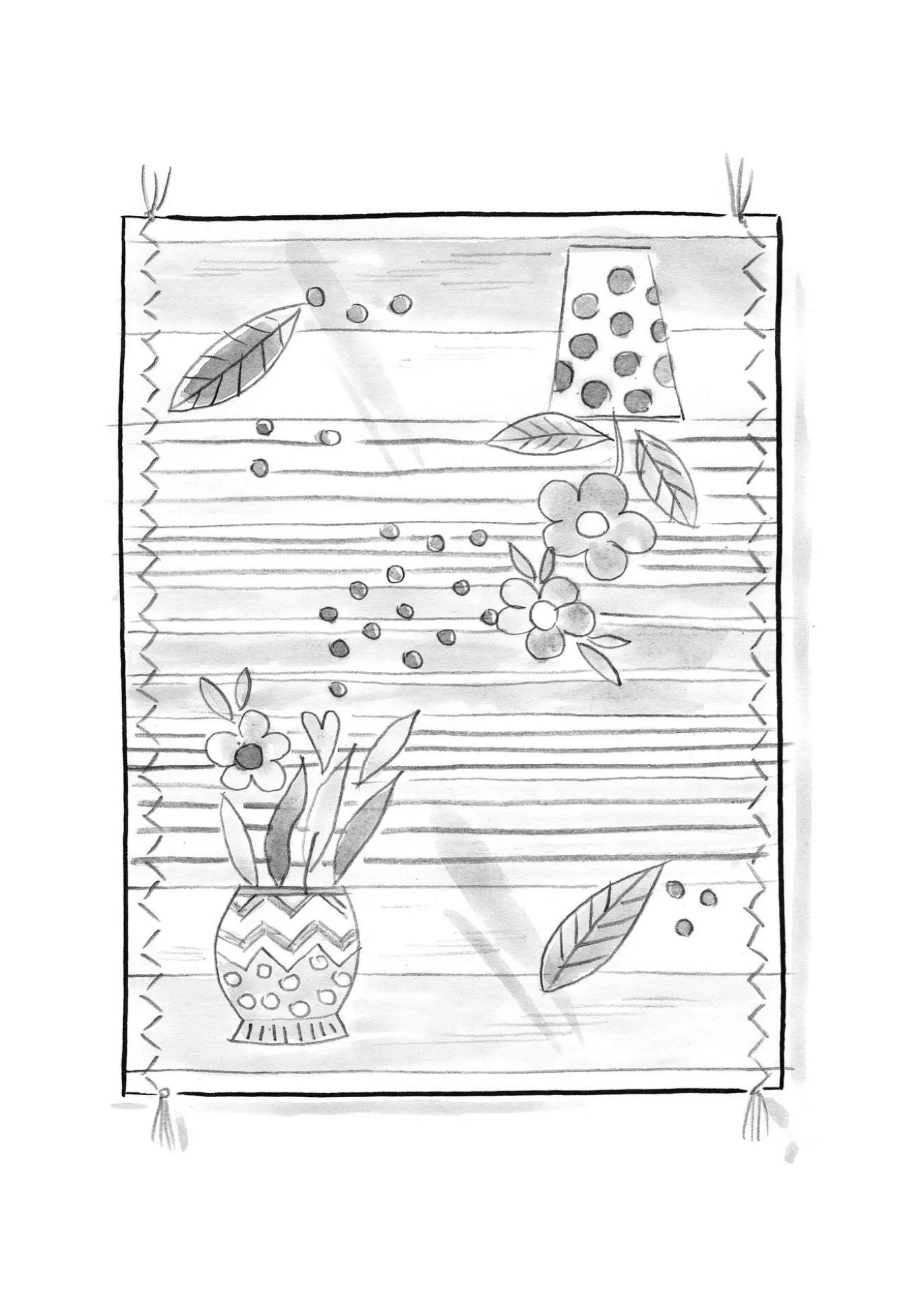 Bestickter Teppich „Flower bed“ aus Bio-Baumwolle