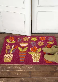 Fußmatte „Flower pots“ aus Kokosfaser