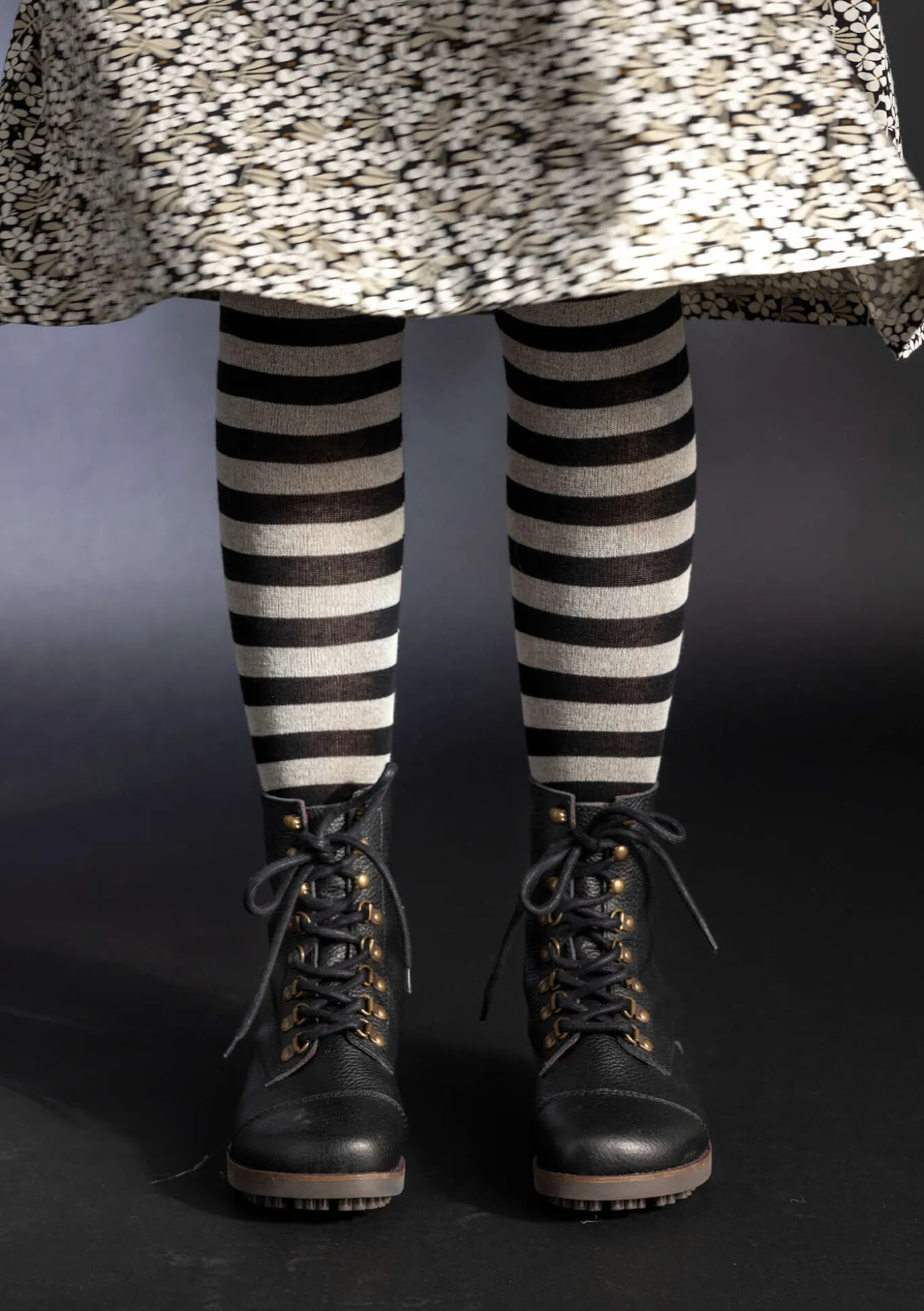 Gestreifte Strumpfhose aus Bio-Baumwolle