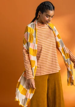 Gestreiftes Stehkragenshirt aus Bio-Baumwolle