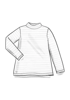 Gestreiftes Stehkragenshirt aus Bio-Baumwolle