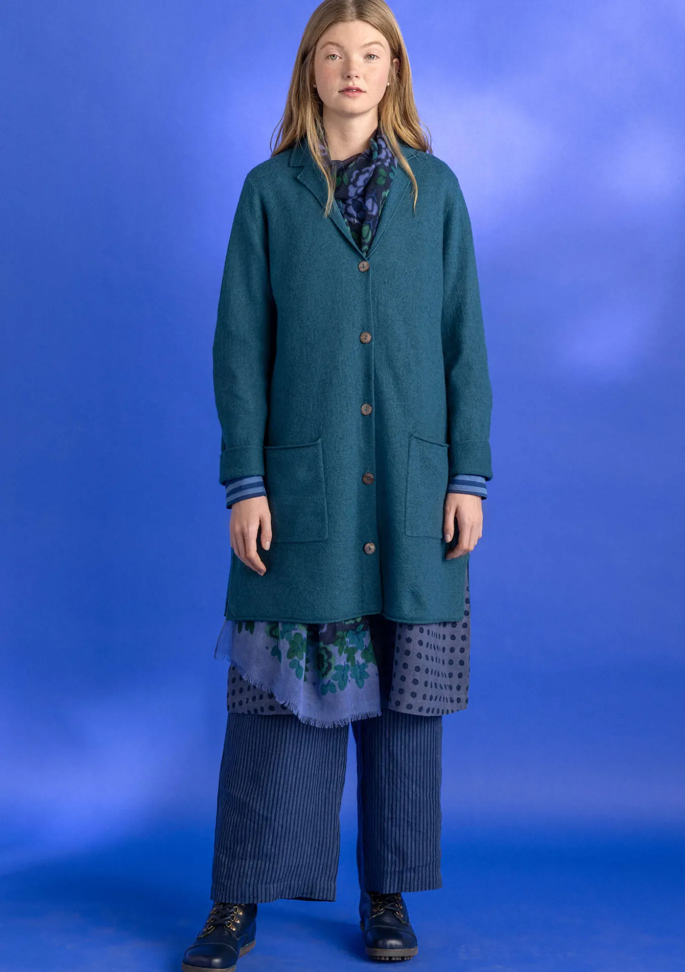 Gestrickter Blazer aus gefilzter Bio-Wolle