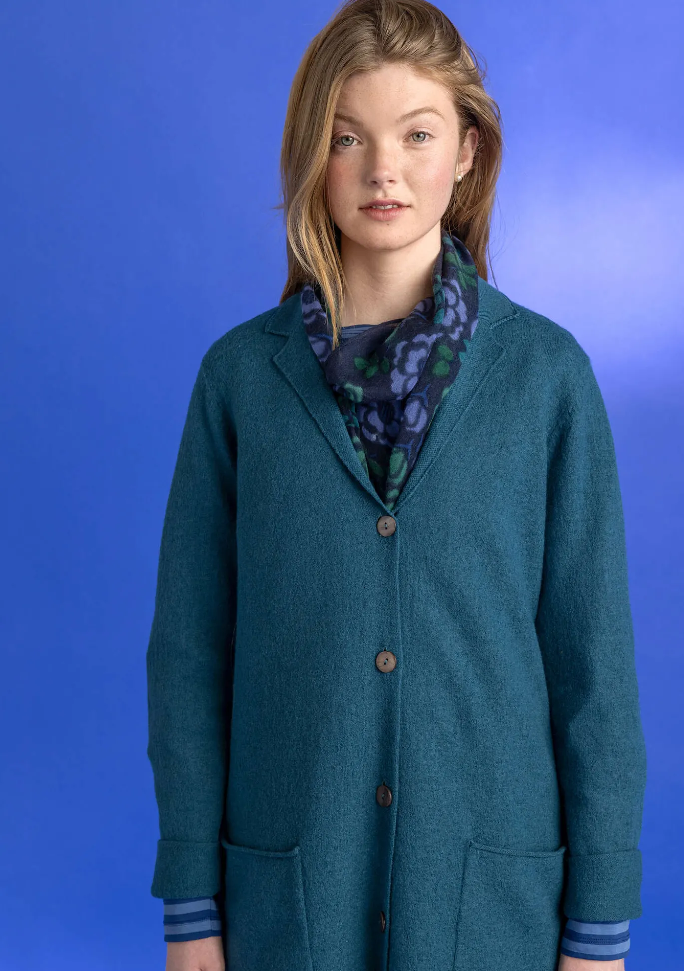 Gestrickter Blazer aus gefilzter Bio-Wolle