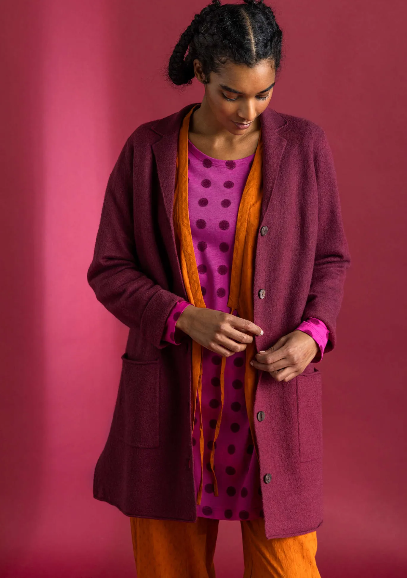 Gestrickter Blazer aus gefilzter Bio-Wolle