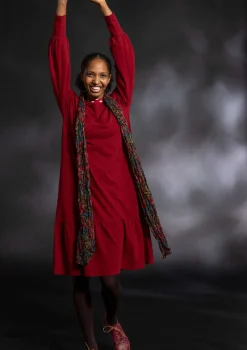 Jerseykleid aus Bio-Baumwolle/Leinen