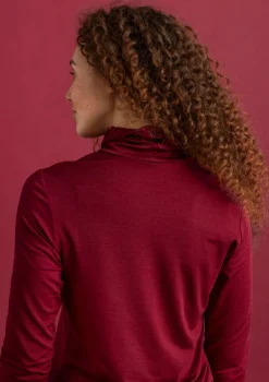 Jersey-Rollkragenshirt aus Lyocell/Elasthan