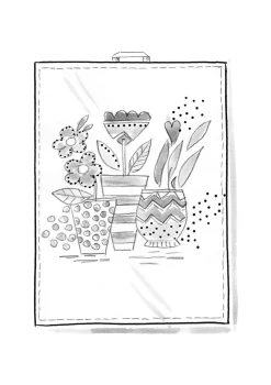 Küchentuch „Flower pots“ aus Bio-Baumwolle
