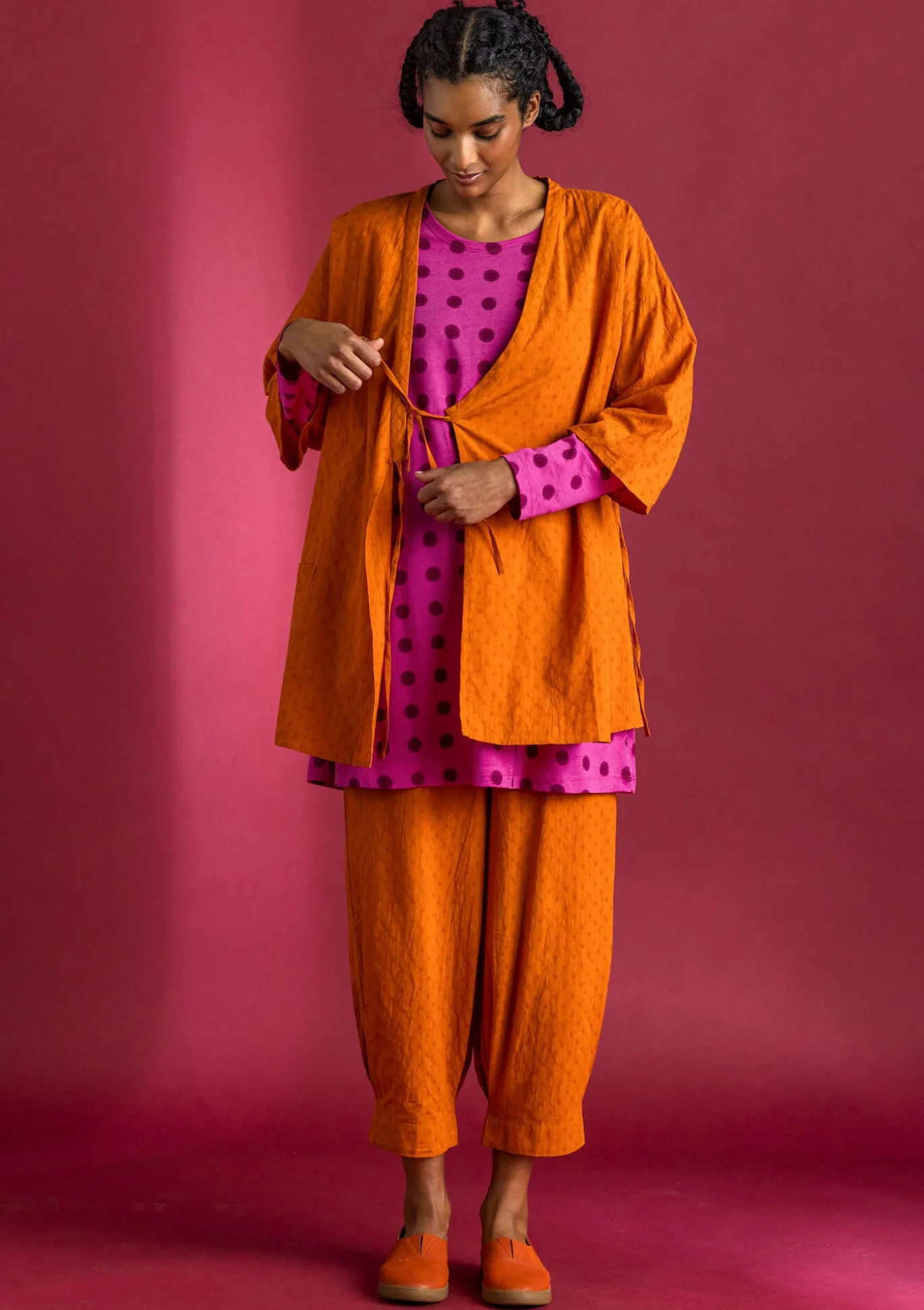 Kimono aus Bio-Baumwolldobby