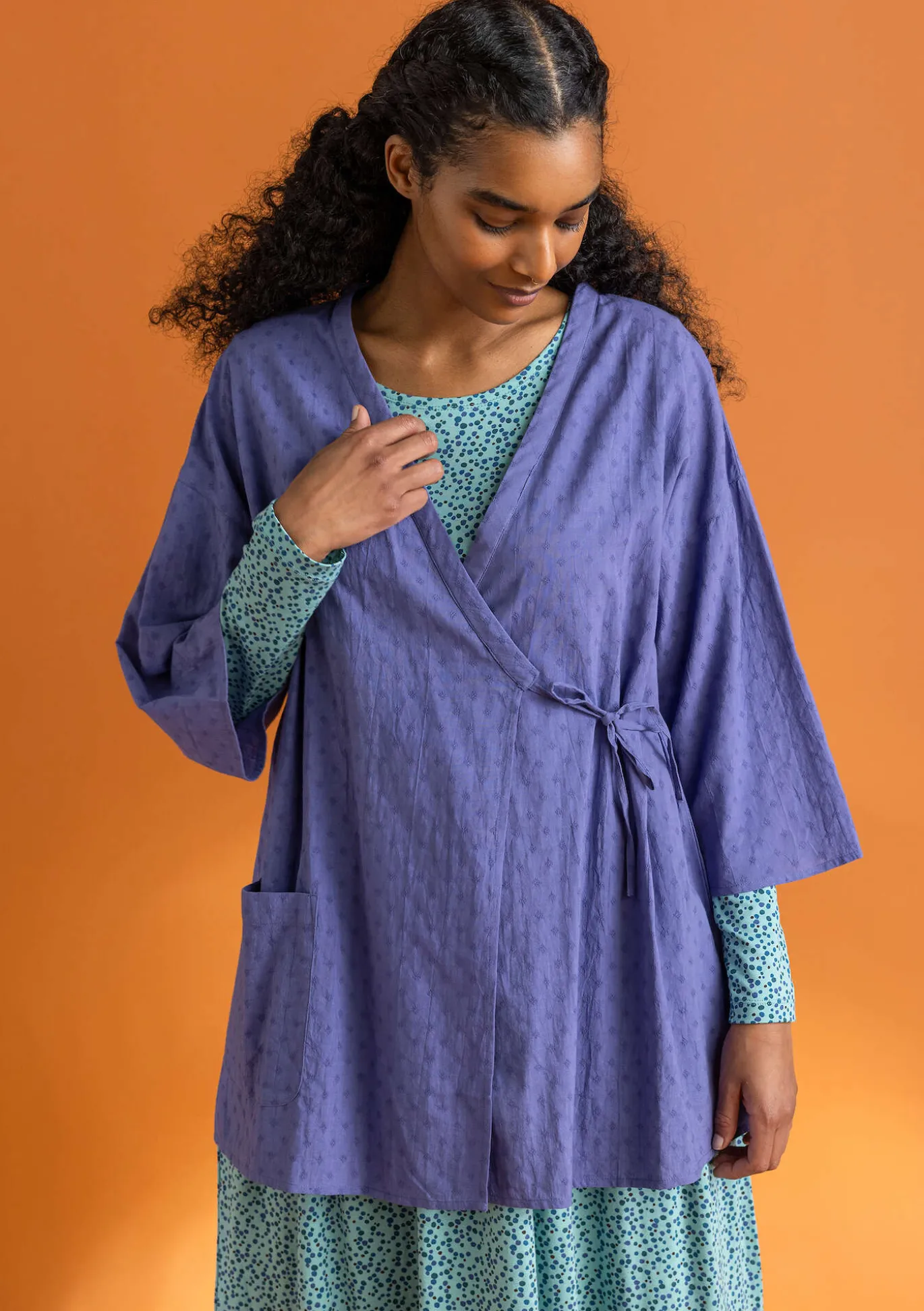 Kimono aus Bio-Baumwolldobby