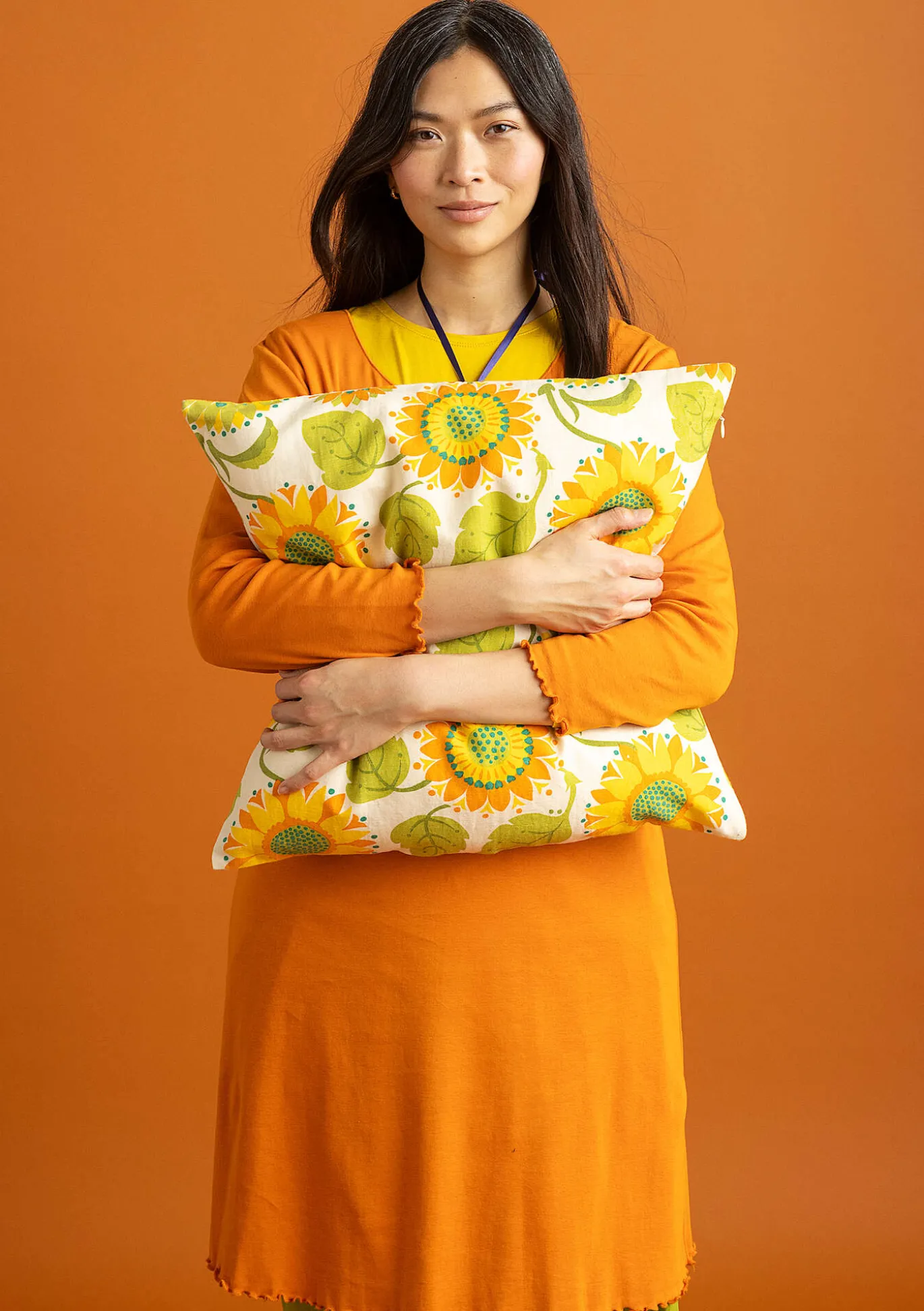 Kissenhülle „Sunflower“ aus Bio-Baumwolle/Leinen