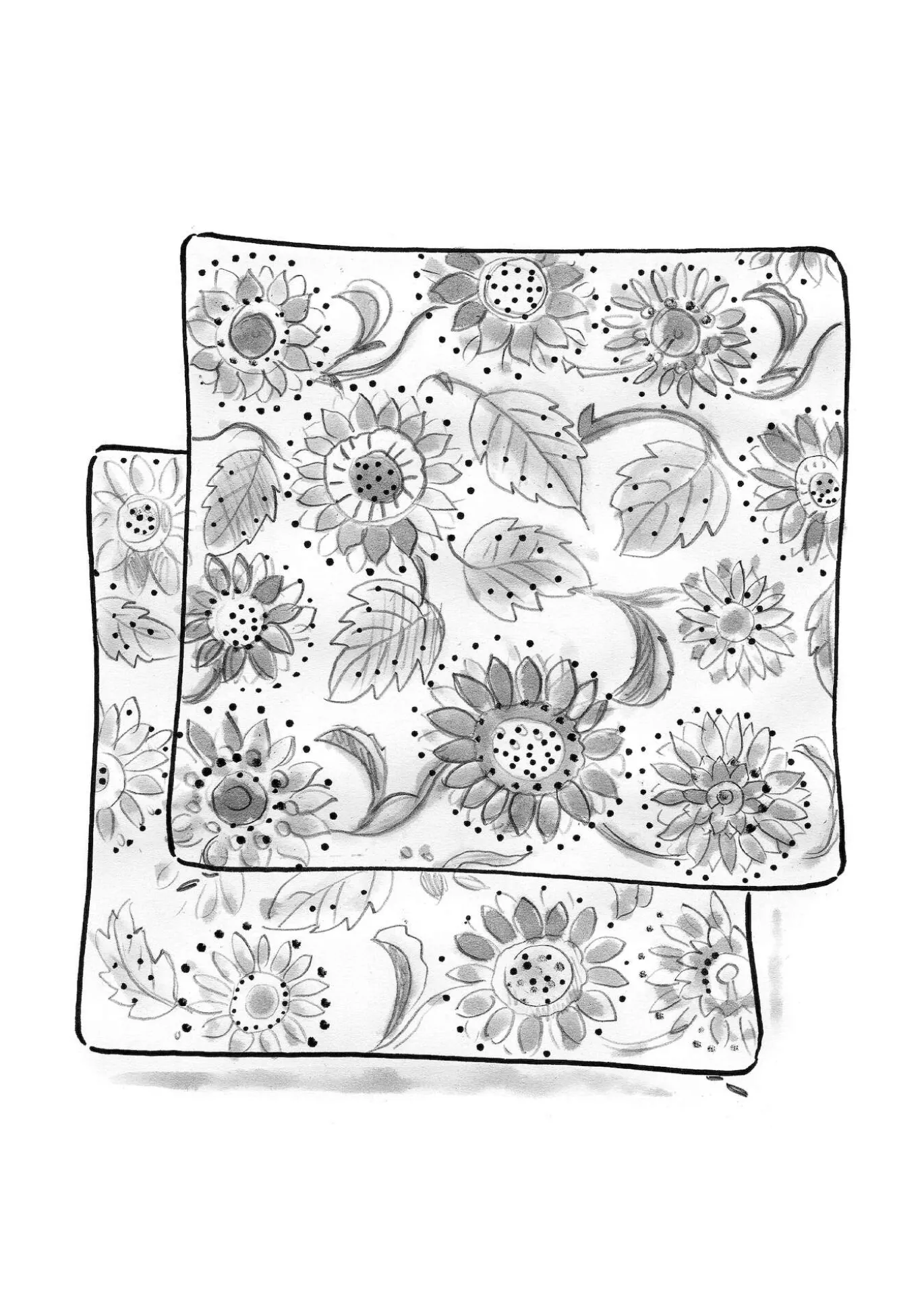 Kissenhülle „Sunflower“ aus Bio-Baumwolle/Leinen