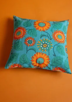 Kissenhülle „Sunflower“ aus Bio-Baumwolle/Leinen