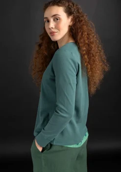 Knopfleistenshirt aus Bio-Baumwollripp