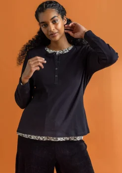 Knopfleistenshirt aus Bio-Baumwollripp