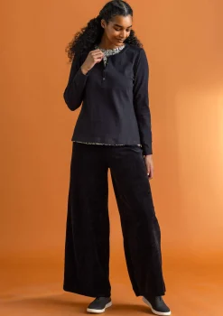 Knopfleistenshirt aus Bio-Baumwollripp