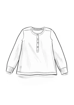 Knopfleistenshirt aus Bio-Baumwollripp