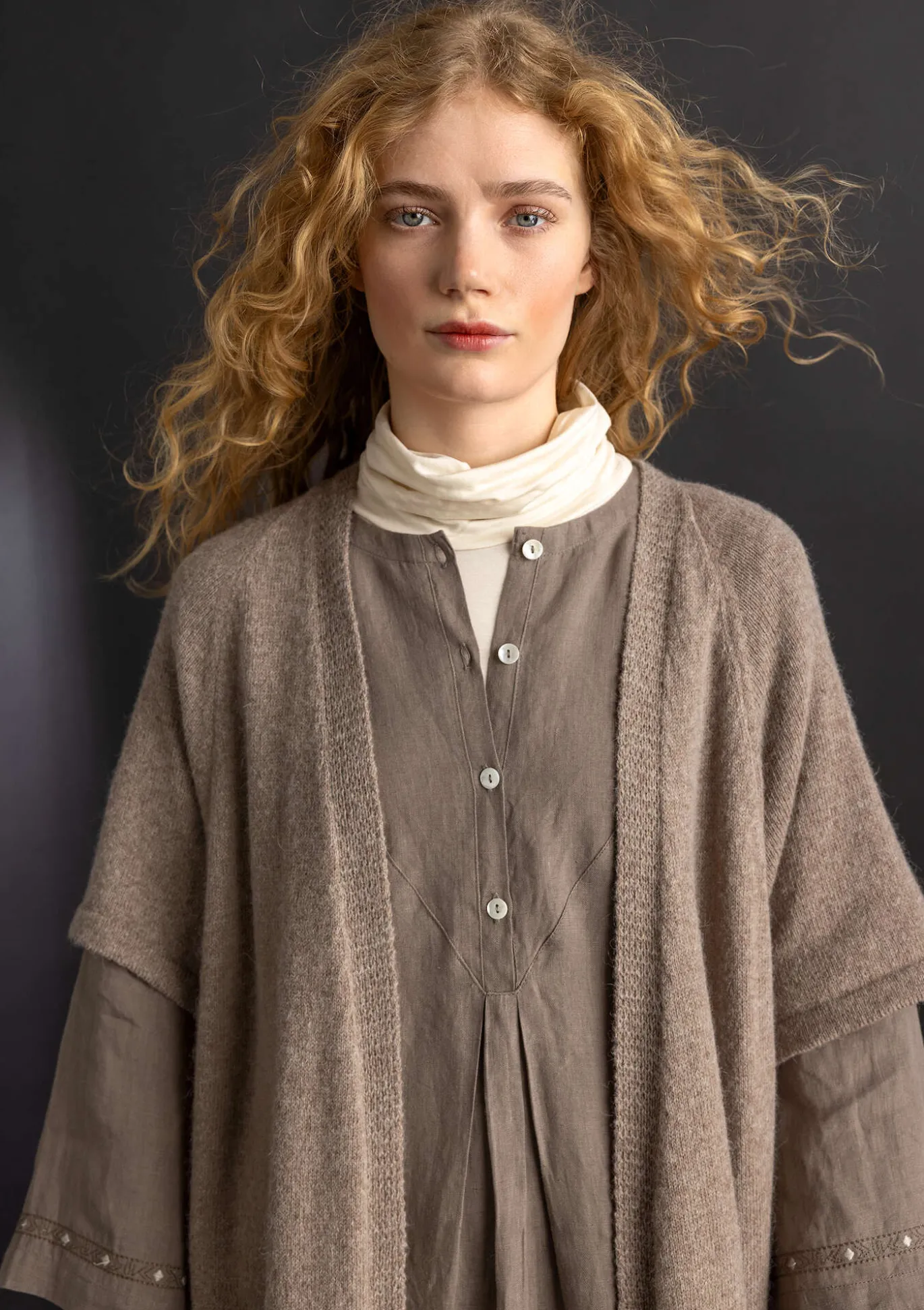 Langstrickjacke aus Alpakagemisch