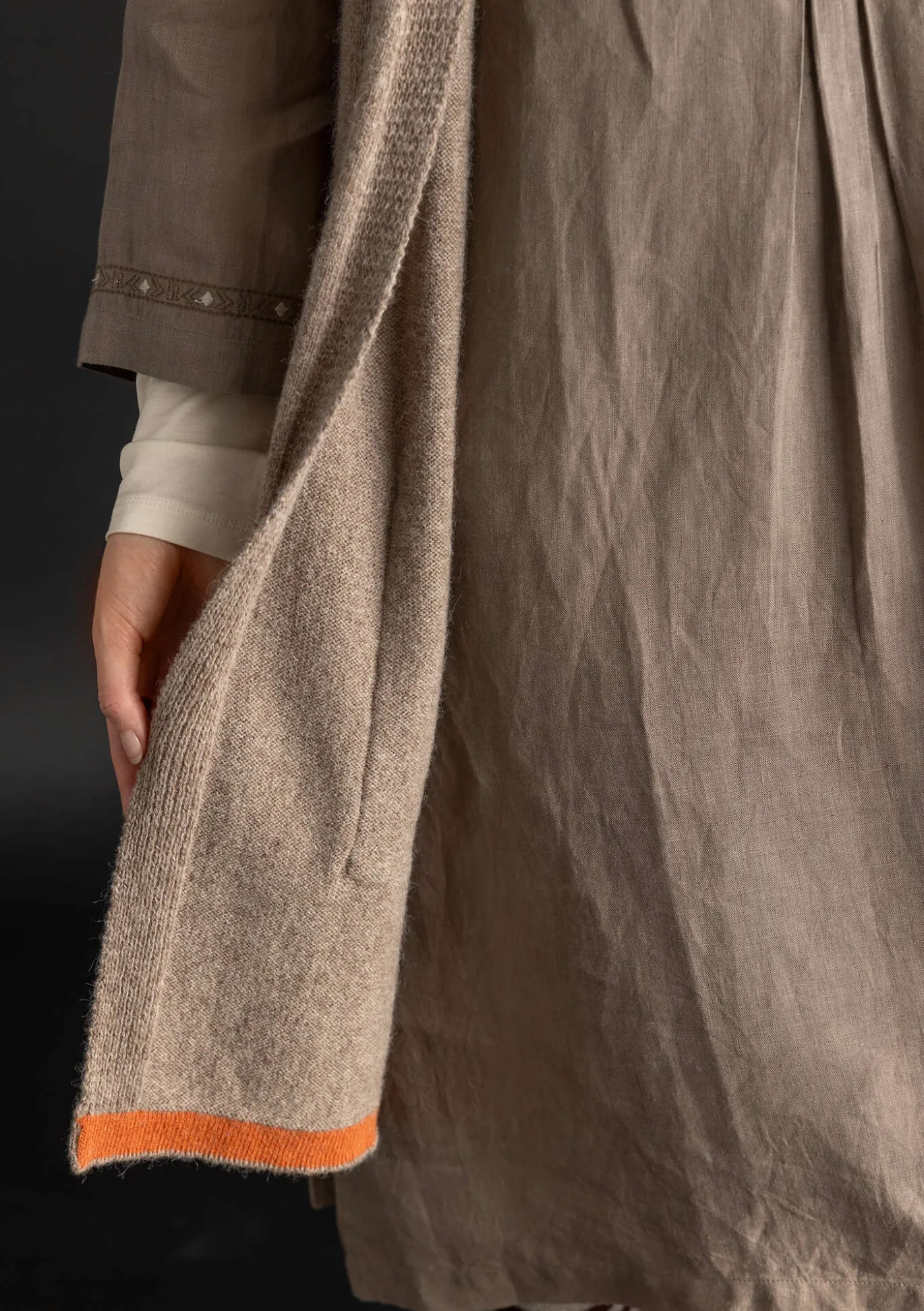 Langstrickjacke aus Alpakagemisch