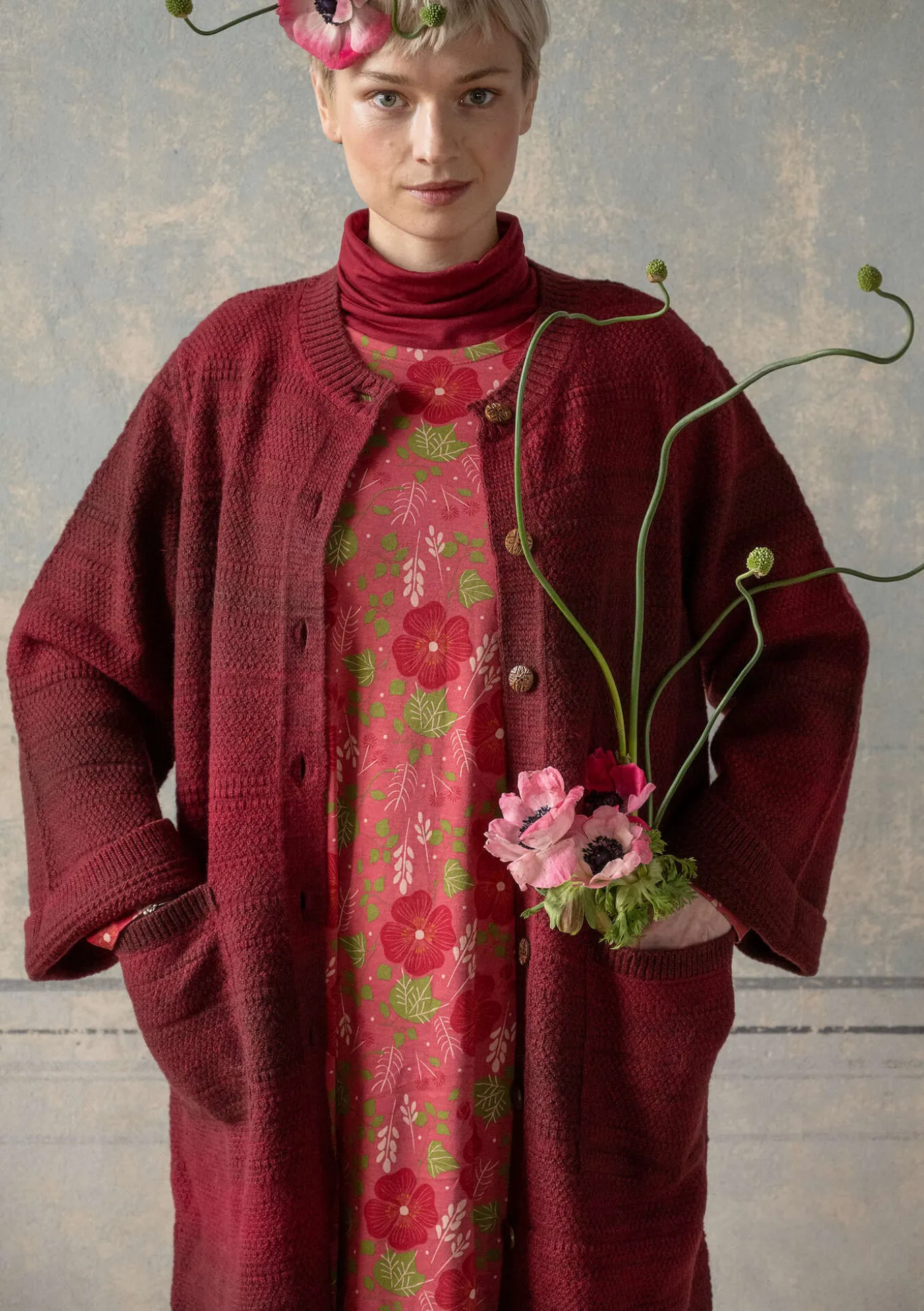 Langstrickjacke „Eckerö“ aus Space-Dye-Wolle