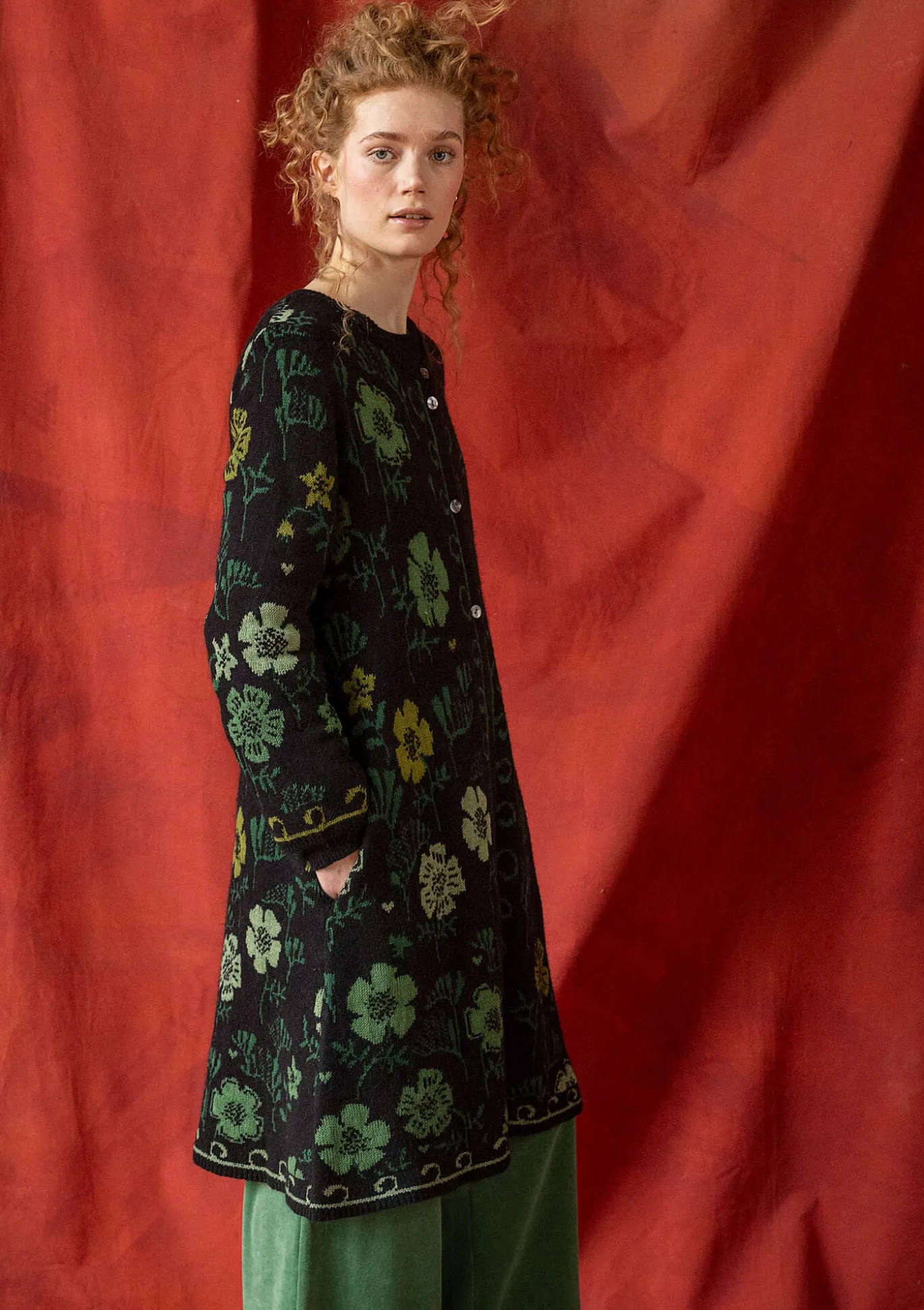 Langstrickjacke „Gnistra“ aus Bio- und Recycling-Baumwolle/Alpakawollgemisch