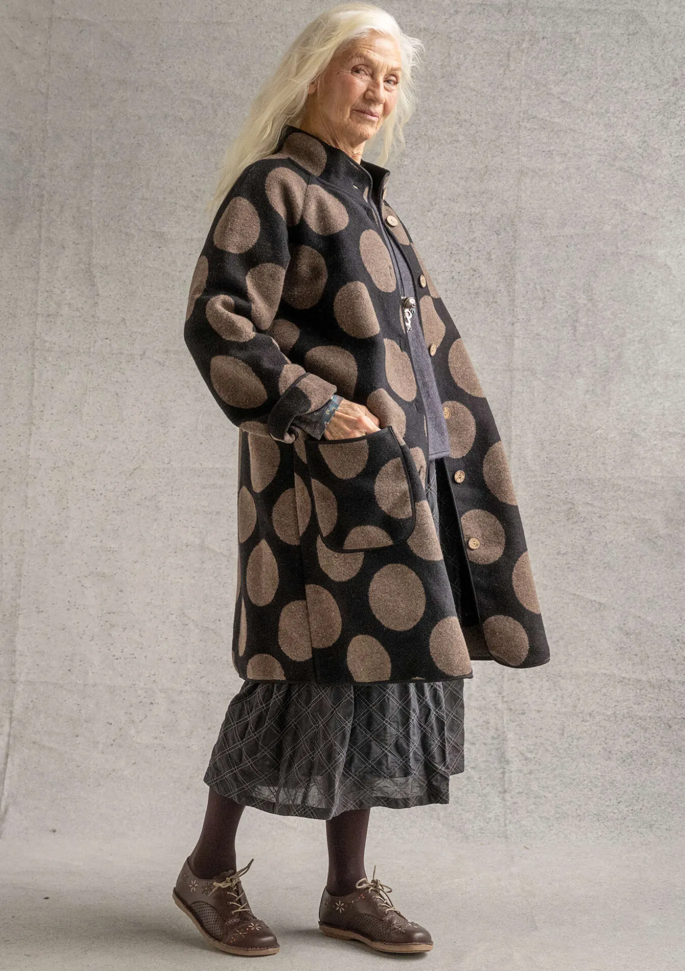 Mantel „Stone“ aus Wollmischgewebe