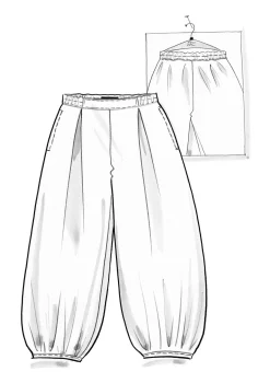 Pluderhose aus Bio-Baumwollgewebe
