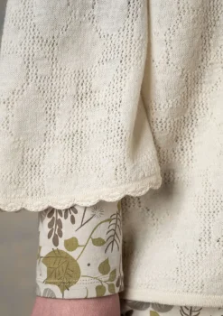 Pointelle-Strickjacke „Blomstra“ aus Bio-Wolle