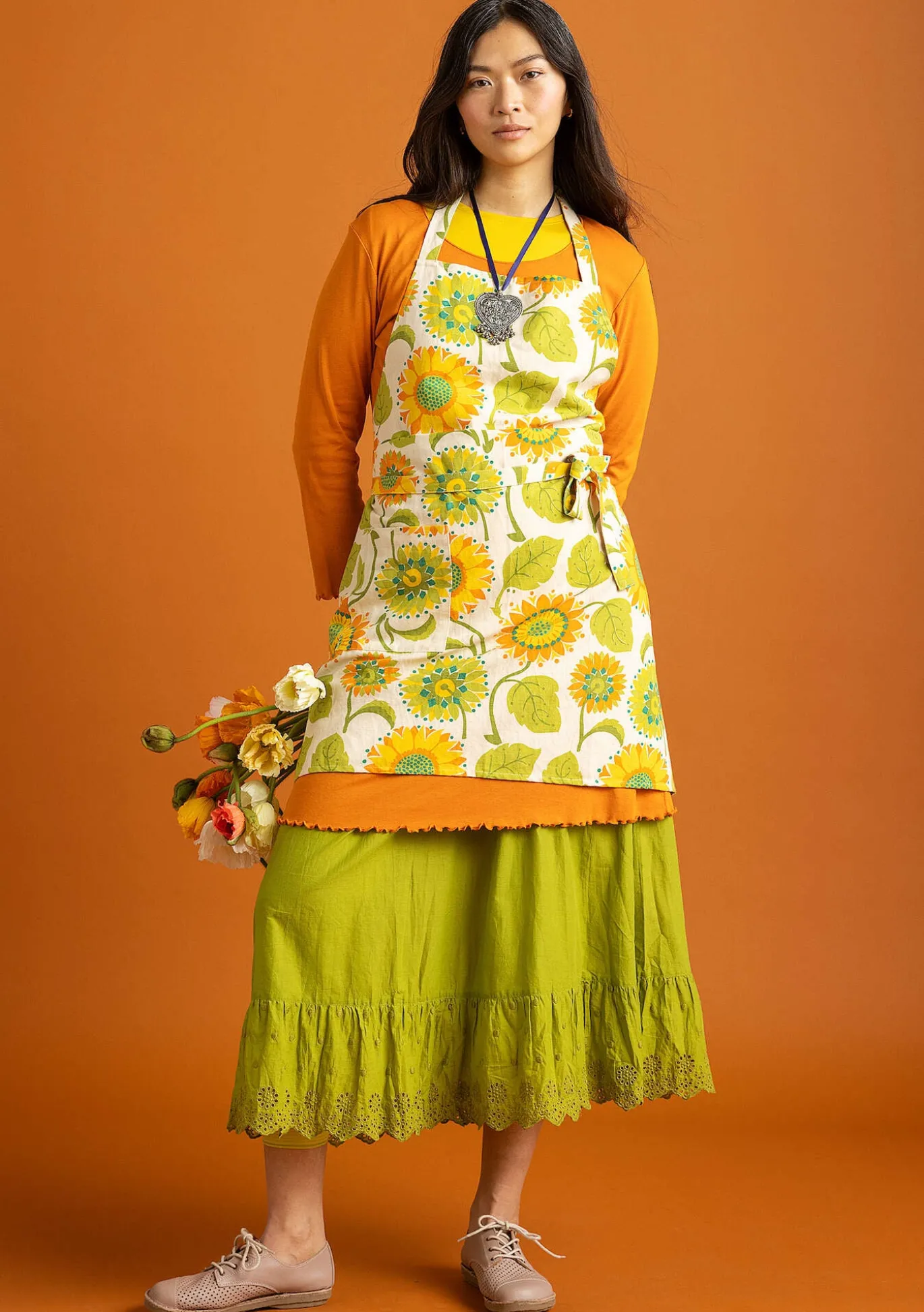Schürze „Sunflower“ aus Bio-Baumwolle/Leinen