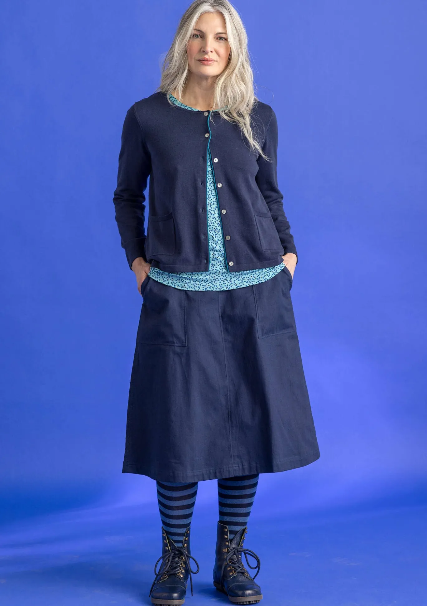 Strickjacke aus Bio-/Recycling-Baumwolle