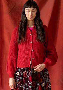 Strickjacke „Vinternatt“ aus Bio- und Recycling-Baumwolle/Alpakawollgemisch