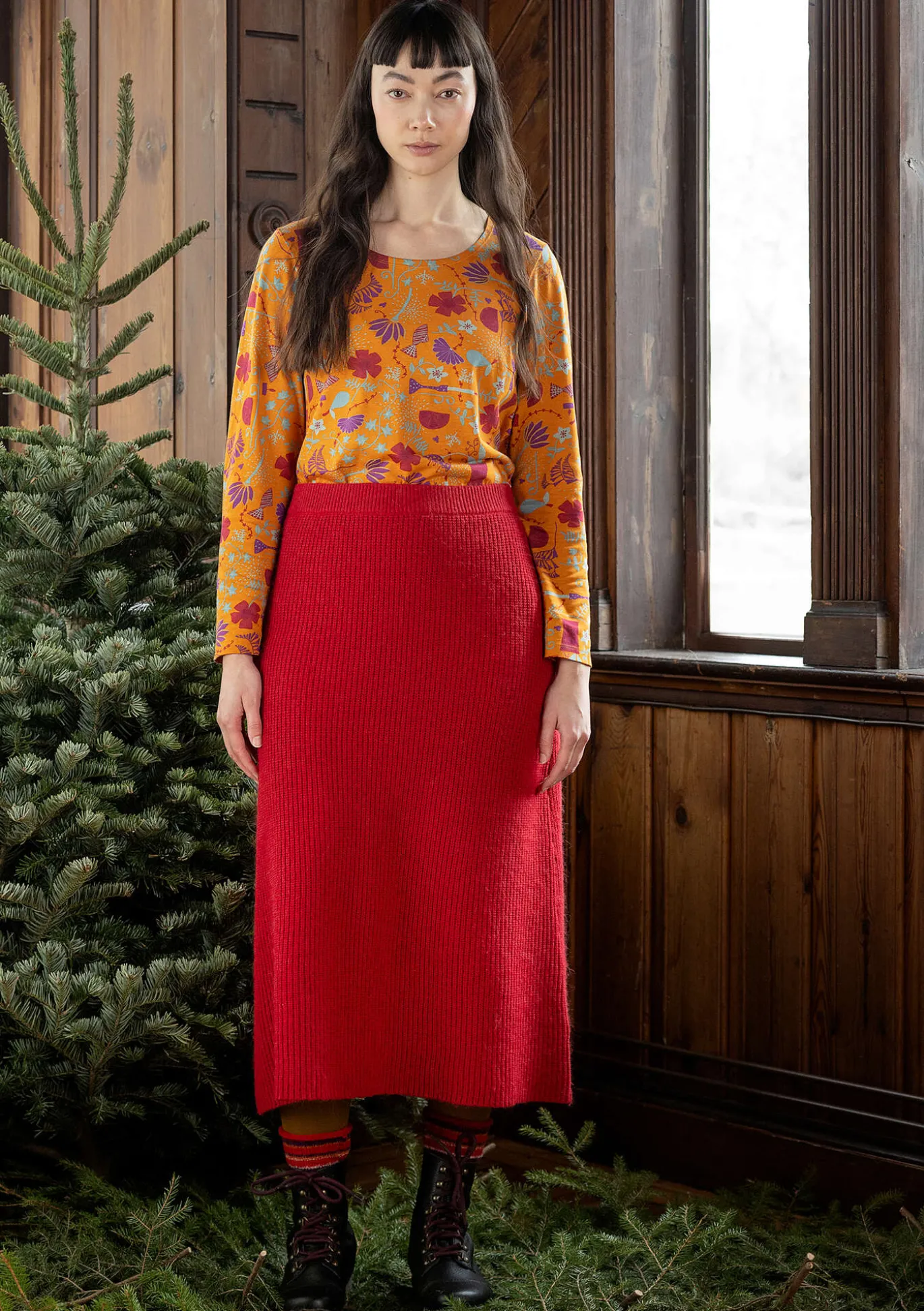 Strickrock „Vinternatt“ aus Bio- und Recycling-Baumwolle/Alpakawollgemisch