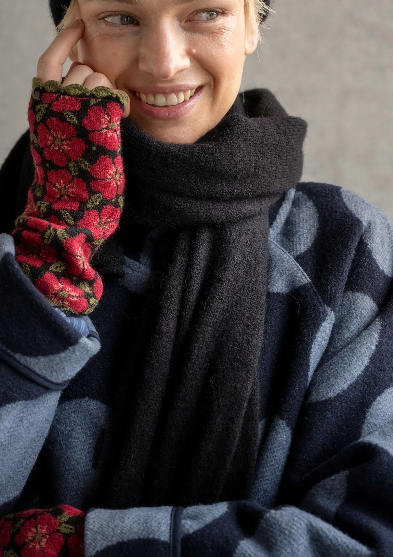 Strickschal aus Alpakagemisch