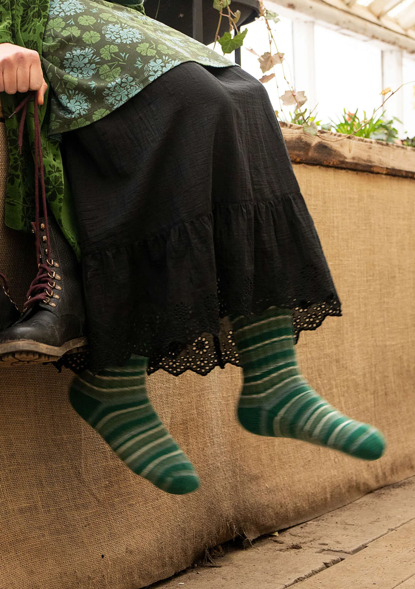 Stricksocken aus Lammwolle/Recycling-Wolle