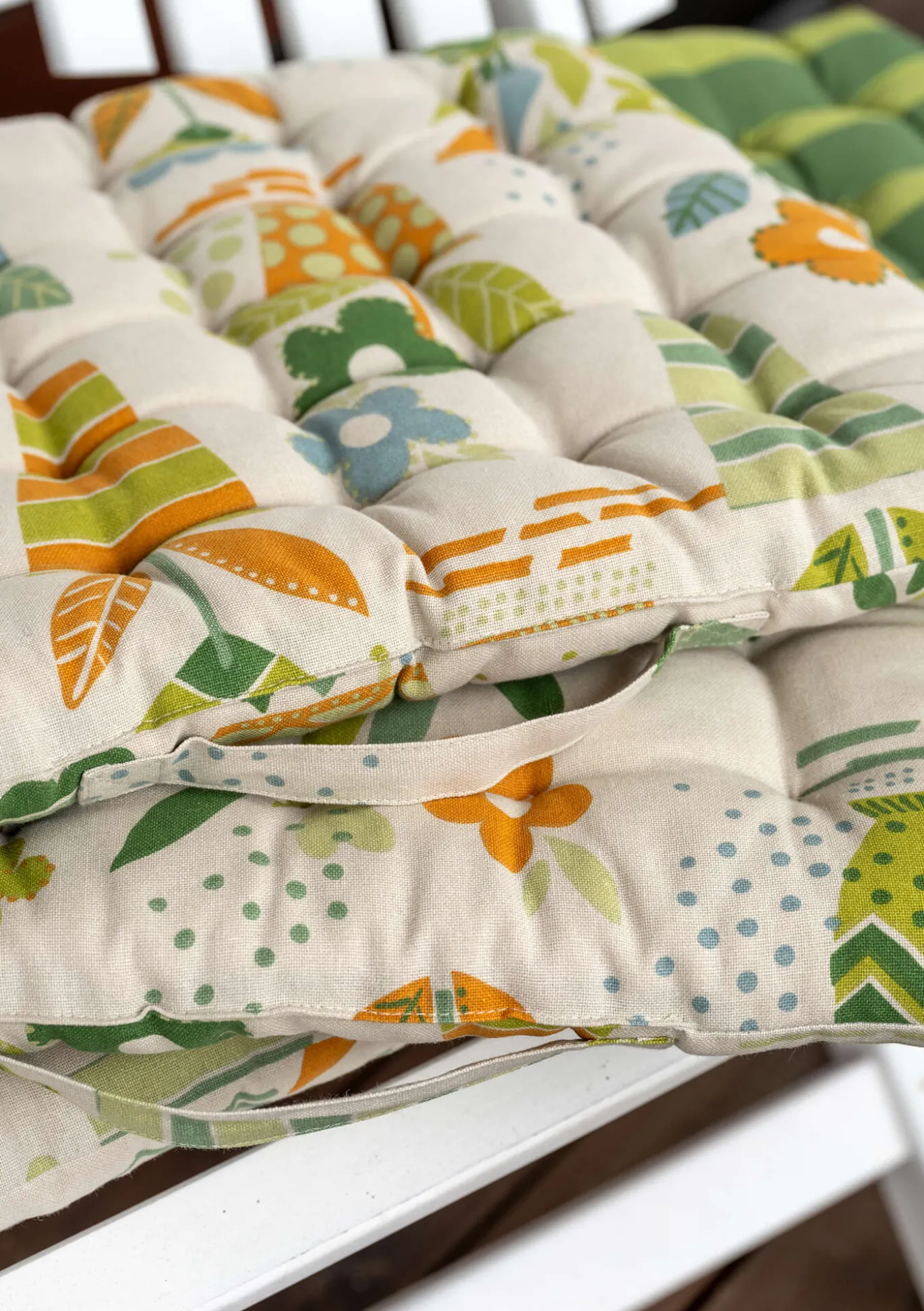 Stuhlkissen „Flower pots“ aus Bio-Baumwolle