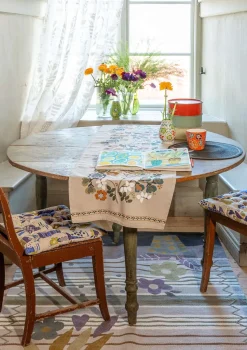 Tischläufer „Wild rose“ aus Leinen/Bio-Baumwolle