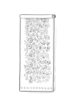 Tischläufer „Wild rose“ aus Leinen/Bio-Baumwolle