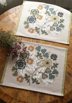 Tischset „Wild rose“ aus Bio-Baumwolle