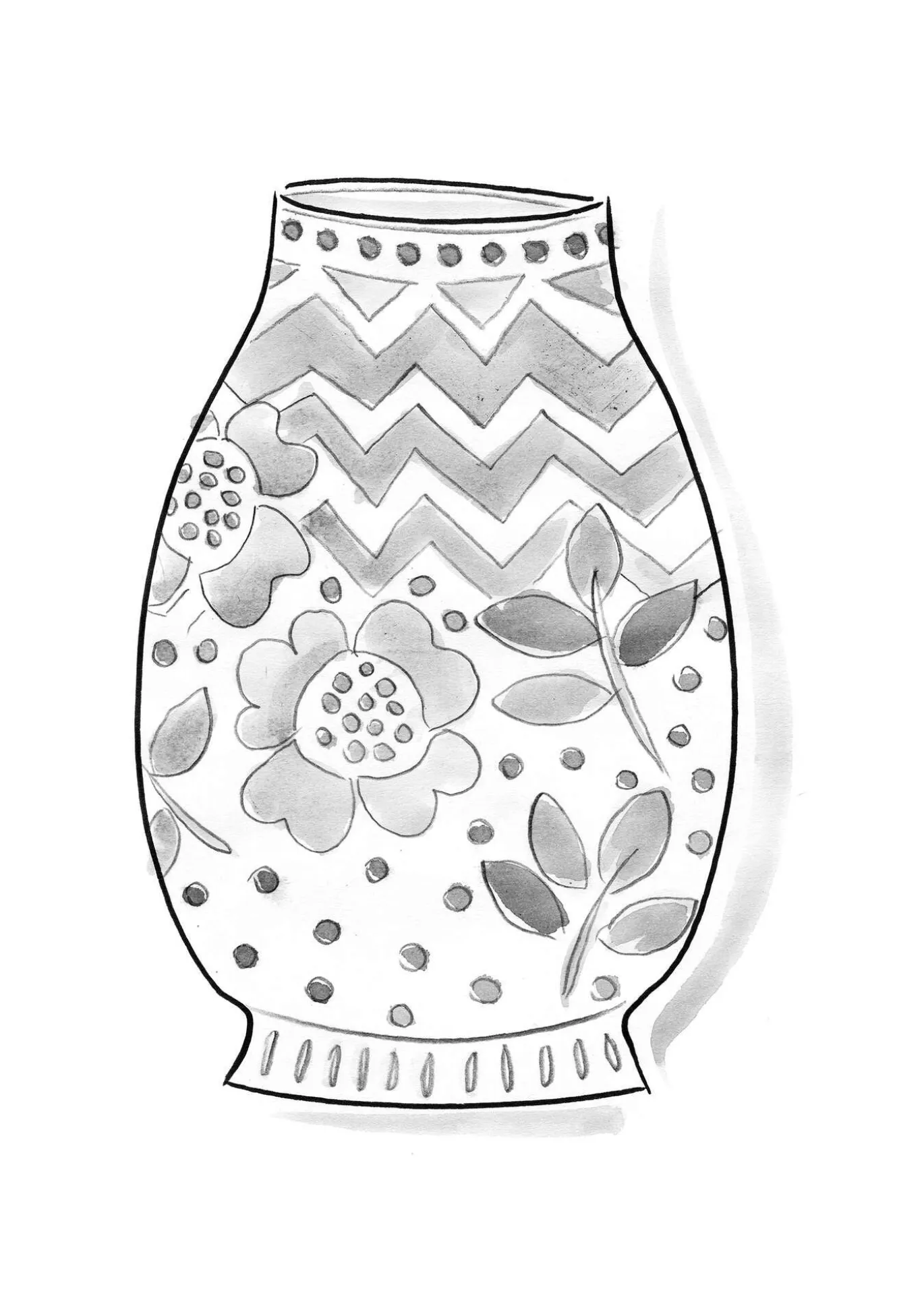 Vase „Wild rose“ aus Keramik