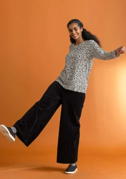 Velourshose aus Bio-Baumwolle/Recycling-Polyester