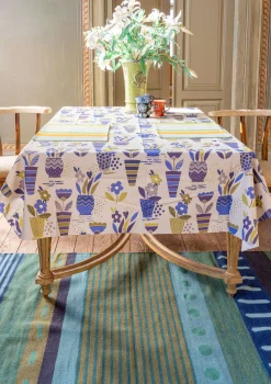 Wachstuch „Flower pots“ aus Bio-Baumwolle