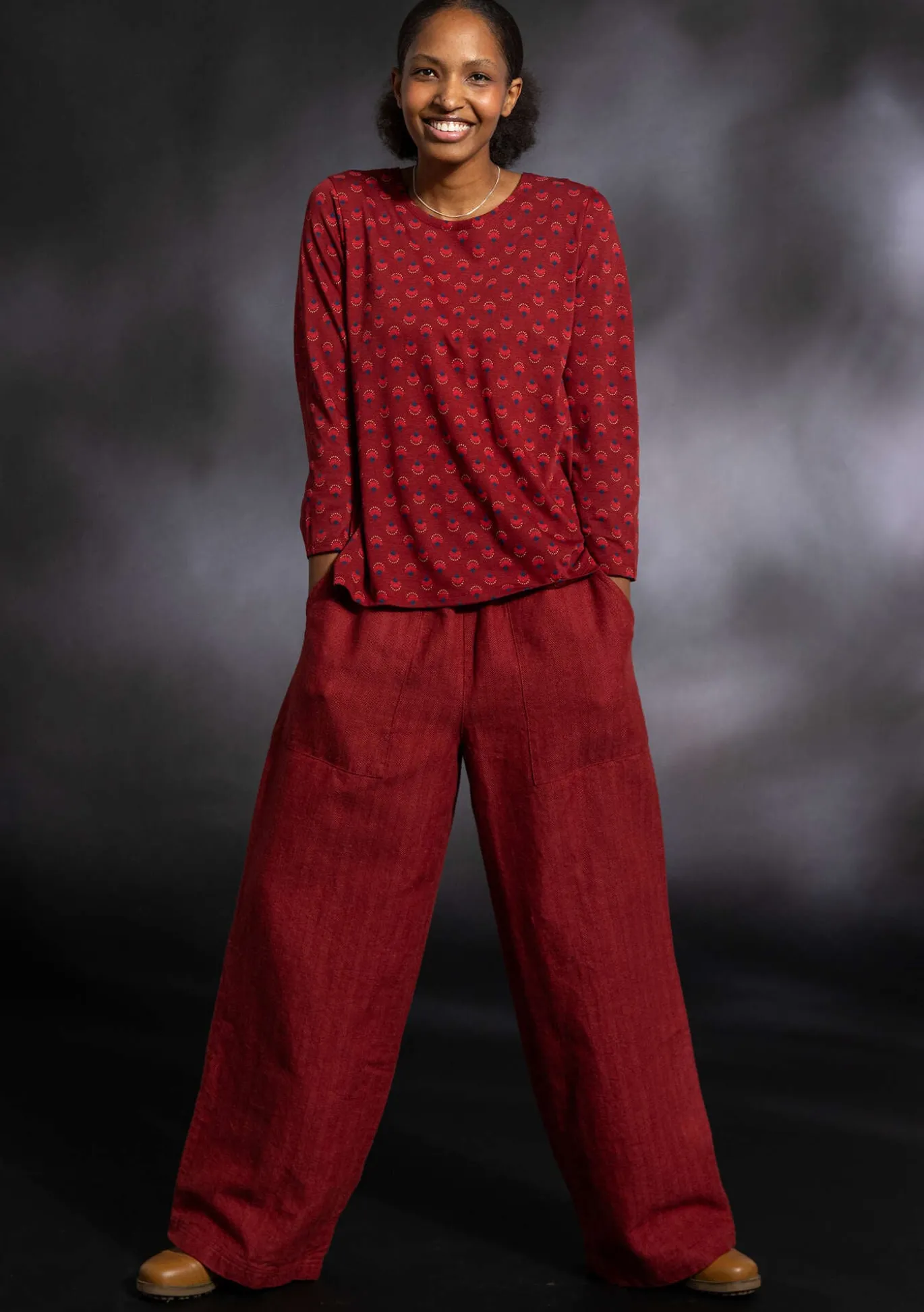 Webhose „Woodland“ aus Bio-Baumwolle/Leinen