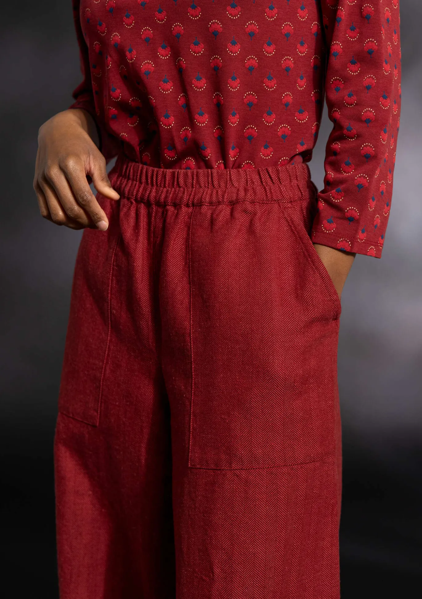 Webhose „Woodland“ aus Bio-Baumwolle/Leinen