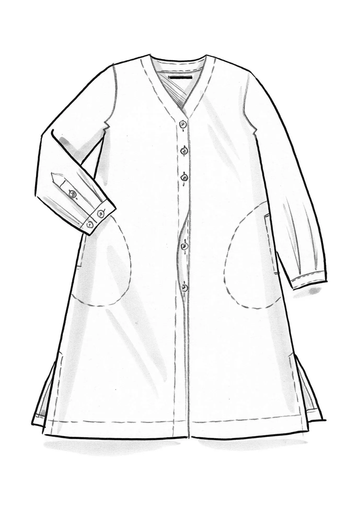 Webkleid aus Bio-Baumwolle/Leinen