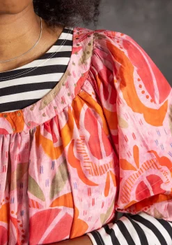 Webkleid „Great Rose“ aus Bio-Baumwolle/Seide